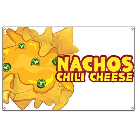 Signmission Nachos Chili Cheese Banner Concession Stand Food Truck Single Sided B-72 Nachos Chili Cheese19